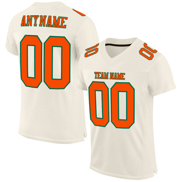 Custom Cream Orange-Kelly Green Mesh Authentic Football Jersey Clearance –  FanCustom