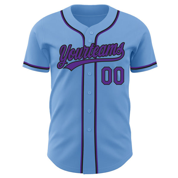 Custom Light Blue Purple-Black Authentic Baseball Jersey Clearance –  FanCustom