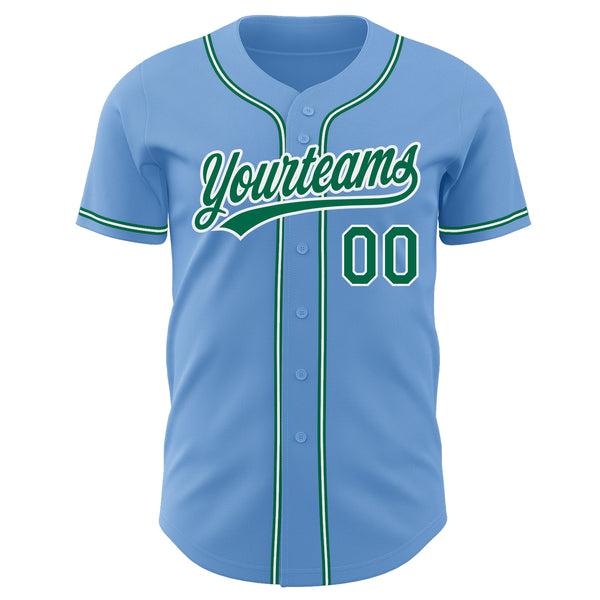 Custom Gold Kelly Green-White Authentic Baseball Jersey Preschool Size:M