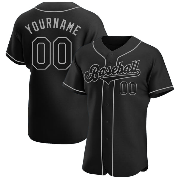 Custom Black Black-Old Gold Authentic Baseball Jersey Men's Size:3XL