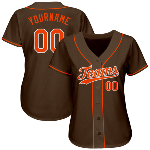 Custom Softball Jersey White Orange Pinstripe Orange-Black Authentic