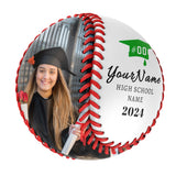 Personalized White High School Graduation Photo Baseballs