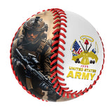 Personalized White U.S Veteran Army Photo Baseballs