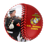 Personalized Red U.S Veteran Marines Corps Photo Baseballs