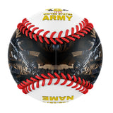 Personalized White U.S Veteran Army Photo Baseballs