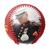 Personalized Red U.S Veteran Marines Corps Photo Baseballs