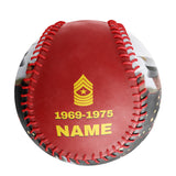 Personalized Red U.S Veteran Marines Corps Photo Baseballs