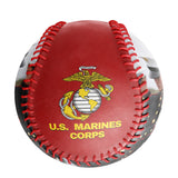 Personalized Red U.S Veteran Marines Corps Photo Baseballs