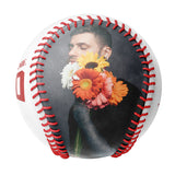 Personalized White Red Rose Skull Photo Baseballs