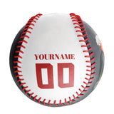 Personalized White Red Rose Skull Photo Baseballs