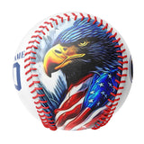 Personalized White American Flag Eagle Photo Baseballs