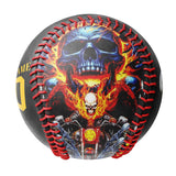 Personalized Black Motorcycle Skull Photo Baseballs