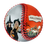 Personalized Orange Happy Halloween Pumpkin Skull Grim Reaper Photo Baseballs