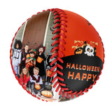 Personalized Orange Happy Halloween Pumpkin Ghost Photo Baseballs