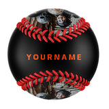 Personalized Black Happy Halloween Pumpkin Photo Baseballs