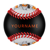 Personalized Black Happy Halloween Spider Web Photo Baseballs