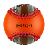 Personalized Orange Happy Halloween Pumpkin Bat Photo Baseballs