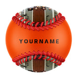 Personalized Orange Happy Halloween Pumpkin Graffiti Photo Baseballs