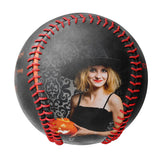 Personalized Black Happy Halloween Pumpkin Photo Baseballs