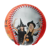 Personalized Orange Happy Halloween Pumpkin Skull Photo Baseballs