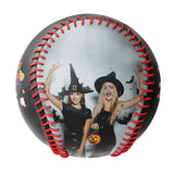 Personalized Black Happy Halloween Pumpkin Ghost Bat Photo Baseballs