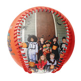 Personalized Orange Happy Halloween Pumpkin Bat Photo Baseballs