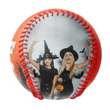 Personalized Orange Happy Halloween Pumpkin Skull Grim Reaper Photo Baseballs