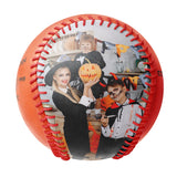 Personalized Orange Happy Halloween Ghost Photo Baseballs