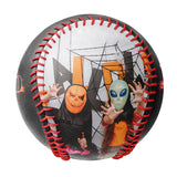 Personalized Black Happy Halloween Spider Web Photo Baseballs