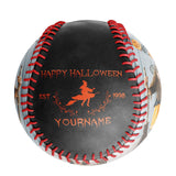 Personalized Black Happy Halloween Witch Photo Baseballs