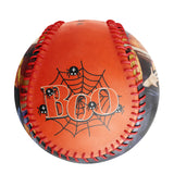 Personalized Orange Happy Halloween Spider Web Photo Baseballs