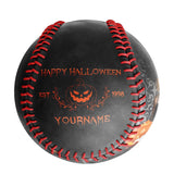 Personalized Black Happy Halloween Pumpkin Photo Baseballs