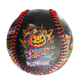 Personalized Black Happy Halloween Pumpkin Photo Baseballs