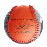 Personalized Orange Happy Halloween Pumpkin Photo Baseballs