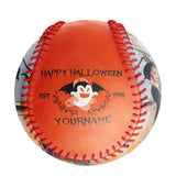 Personalized Orange Happy Halloween Ghost Photo Baseballs