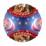 Personalized Christmas Santa Claus Snowflake Photo Baseballs