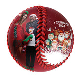 Personalized Christmas Santa Claus Elk Snowflakes Photo Baseballs