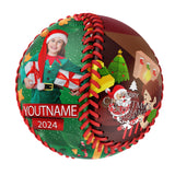 Personalized Christmas Santa Claus Tree Photo Baseballs