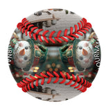 Personalized Merry Christmas Snowman Photo Baseballs