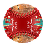 Personalized Merry Christmas Santa Claus Gift Photo Baseballs