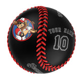 Personalized Black Leather Black Authentic Baseballs