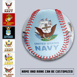 Personalized Red U.S Veteran Marines Corps Photo Baseballs