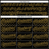 Custom Black Old Gold 3D Pattern Design Geometric Stars Authentic Baseball Jersey