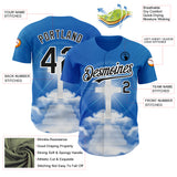 Custom Royal Black-White 3D Pattern Design Religion Cross Jesus Christ Good Friday Authentic Baseball Jersey