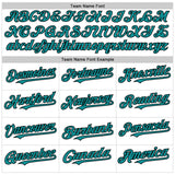 Custom White Teal-Black 3D Pattern Design Gradient Style Twinkle Star Authentic Baseball Jersey