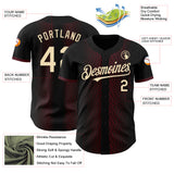 Custom Black Cream-Burgundy 3D Pattern Design Geometric Shapes Authentic Baseball Jersey
