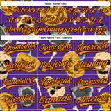 Custom Purple Bay Orange-Black 3D Pattern Halloween Skull Authentic Baseball Jersey