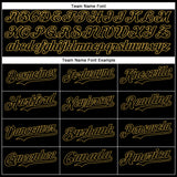 Custom Black Old Gold 3D Pattern Design Vintage Tattoos Authentic Baseball Jersey