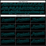 Custom Black Teal 3D Pattern Design Vintage Tattoos Authentic Baseball Jersey