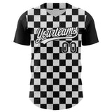 Custom Black White 3D Halloween Authentic Baseball Jersey